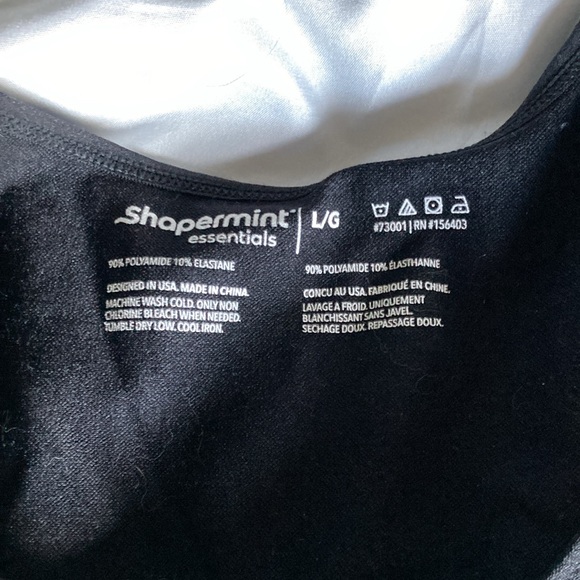 NWT Shapermint Open Bust Cami tank top in black.  Size Large - Picture 3 of 11